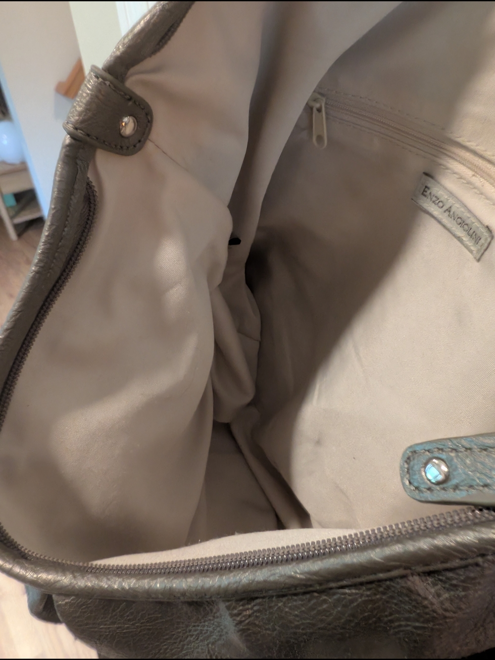 Enzo Angiolini Gun Metal Grey Tote/Hobo Bag - Picture 12 of 13